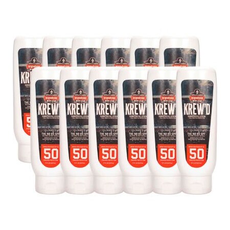 Ergodyne Ergodyne 6351 KREW'D SPF 50 Sunscreen Lotion, 8oz, 12-Pack 16636